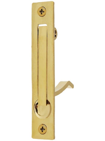 4 inch Standard Pocket Door Edge Pull in Polished Brass.